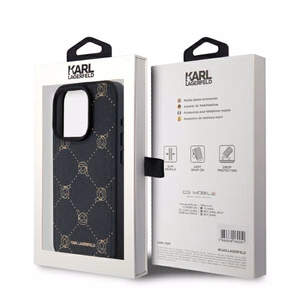 Karl Lagerfeld Magnetinis Karl Head iPhone 15 Pro dėklas - juodas