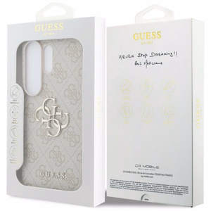 GUESS dėklas for SAMSUNG S26 Ultra GUHCS26L4GMGPI (PU 4G Big Metal Logo) rožinis