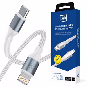 3mk Hyper Cable N-SERIES USB-C / Lightning 2m PD 3.0 9V / 3A 27W - baltas