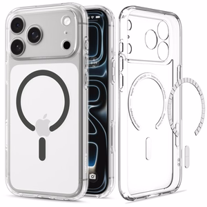 Spigen Ultra Hybrid MagSafe dėklas iPhone 18 Pro / 17 Pro, skaidrus grafitinis
