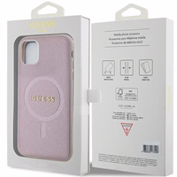 Guess GUHMN61PSAHMCP dėklas telefonui iPhone 11 / Xr - rožinis Saffiano Magnetinis