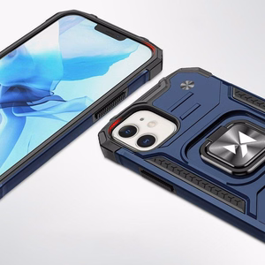 Wozinsky Ring Armor iPhone 14 Plus dėklas telefonui su magnetiniu laikikliu ir žiedu, mėlynos spalvos