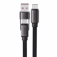 "Acefast C13-05" USB-C - USB-A / USB-C kabelis 480Mb/s 3A 0,2 m - Juodas