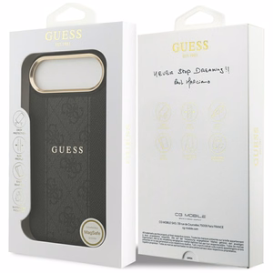 Guess dėklas telefonui iPhone 17 Air HC MAGSAFE PU W/ 4G PU STRIPE juodas