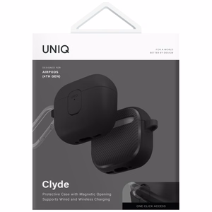 Uniq Clyde Lock dėklas AirPods 4 - juodas