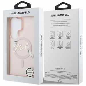Karl Lagerfeld dėklas IML KC Script MagSafe skirtas Samsung Galaxy S26 Ultra rožinis