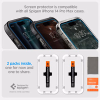 Spigen Glas.tR EZ Fit Apsauginis stiklas iPhone 14 Pro Max - 2 vnt.