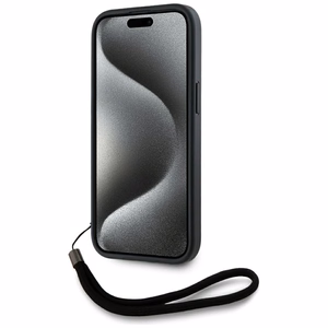Karl Lagerfeld Saffiano Athleisure Stripes Cord Dėklas telefonui iPhone 15 - raudonas
