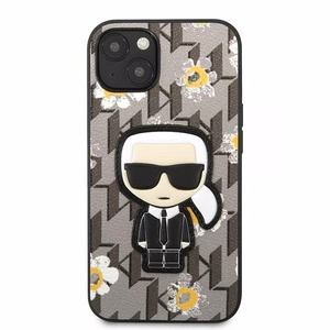 Karl Lagerfeld Gėlių Ikonik Karl dėklas telefonui iPhone 13 mini - pilkas