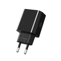 Tech-Protect NC20W USB-C 1 jungties PD20W sieninis įkroviklis – juodas