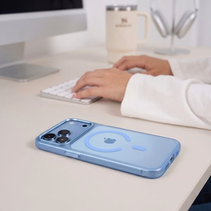 Tech-Protect MagZero MagSafe dėklas, skirtas iPhone 17 Pro Max / 18 Pro Max, matinis šviesiai mėlynas