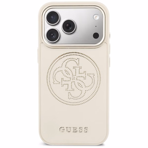 Guess Perforated 4G MagSafe Dėklas for iPhone 17 Pro Max - smėlinis