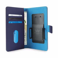 PURO Smart Wallet - universalus dėklas with a laikiklis taking photos with pockets cards and money, size XL (mėlynas)