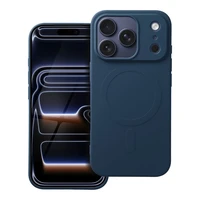 Silikoninis Magnetinis dėklas telefonui (su didele anga), suderinamas su MagSafe, skirtas iPhone 17 Pro, mėlynas