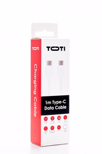 SEEK TOTI Type-C į Type-C, 1 m PVC duomenų laidas 3A, baltas