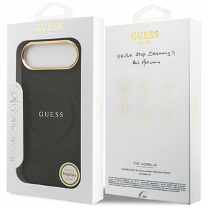 Guess Peony Hot Stamp MagSafe dėklas telefonui iPhone Air – juodas