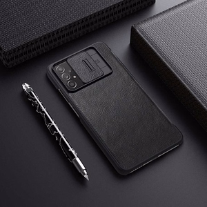 Nillkin Qin odinis dėklas telefonui Samsung Galaxy A73 rudas
