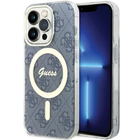 Guess IML 4G Magnetinis dėklas iPhone 15 Pro - mėlynas