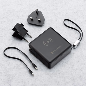 FORCELL F-ENERGY daugiafunkcinis įkroviklis 45W 6in1 su USB A ir USB C lizdais, išorinė baterija 15000mAh ir belaidis įkrovimas 15W