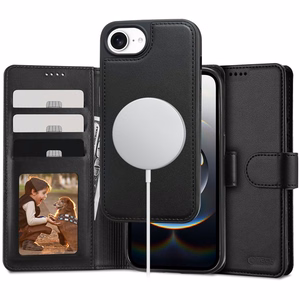 Tech-Protect Wallet MagSafe iPhone 16e dėklas - matinis juodas