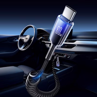 "Joyroom S-A43 Crystal-Clear Series 60W USB-C - USB-C spiralinis kabelis 1,5 m - juodas