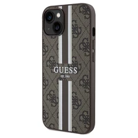 Guess 4G Printed Stripes Magnetinis dėklas telefonui iPhone 15/14/13 - rudas