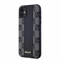 DKNY Odinis langeliais raštuotas magnetinis dėklas iPhone 11 / Xr - juodas
