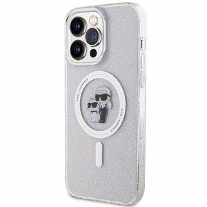 Karl Lagerfeld KLHMP14XHGKCNOT Karl & Choupette Glitter dėklas, skirtas iPhone 14 Pro Max 6.7", su MagSafe, skaidrus