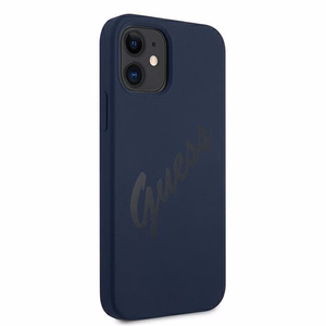 Guess GUHCP12SLSVSBL iPhone 12 mini 5.4" mėlynas/mėlynas kietas dėklas Script Vintage