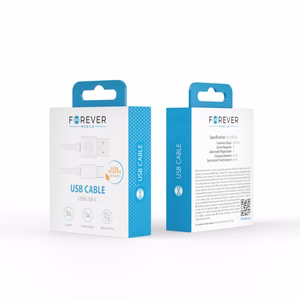 "Forever" kabelis USB - USB-C 1,0 m 3A baltas