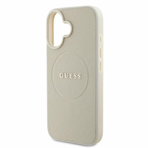 Guess Grūdėtas Žiedas Magnetinis dėklas telefonui iPhone 16 - smėlio spalvos