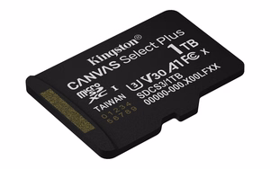 Kingston Technology 1TB microSDXC Canvas Select Plus Gen3 150MB/s A1 kortelė + adapteris