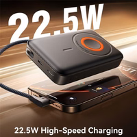 Išorinė baterija Joyroom "JR-PBM02 3in1" juoda 10000mAh (Belaidis įkrovimas 15W)