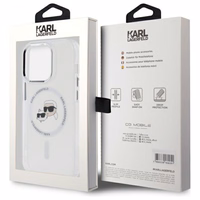 IML Metal Karl & Choupette Head MagSafe Dėklas telefonui iPhone 14 Pro Max - baltas