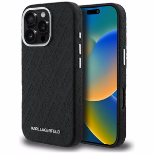 Karl Lagerfeld FW Stamped Karl MagSafe Dėklas iPhone 16 Pro Max - juodas