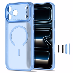 Tech-Protect MagPrime MagSafe CC dėklas, skirtas iPhone 18 Pro Max / 17 Pro Max, matinis šviesiai mėlynas