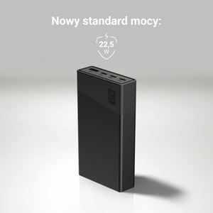 Green Cell GC PowerPlay 20S išorinė baterija, 20 000 mAh, 22,5 W, PD, USB-C, greitasis įkrovimas, Panther Black