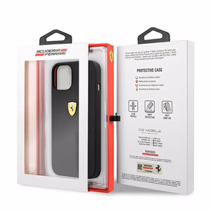 Ferrari FESSIHCP13SBK iPhone 13 mini 5.4" juodas/juodas kietas dėklas silikoninis
