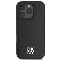 DKNY su pasikartojančiu logotipu Magnetinis dėklas telefonui iPhone 16 Pro Max - juodas