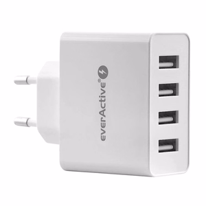 Tinklo įkroviklis EVERACTIVE SC-400 4× USB 5 A, baltas