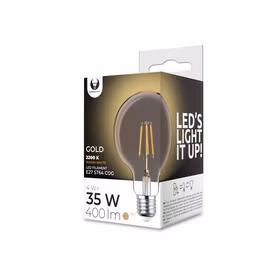 LED Bulb Filamentas E27 G95 4W 230V 2200K 400lm COG auksinis Forever Light