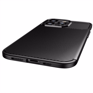 Чехол iPhone 14 PRO Carbon Premium черный