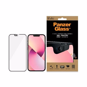 PanzerGlass E2E Microfracture grūdintas stiklas iPhone 13 Mini CamSlider antibakterinis juodas
