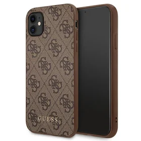 Guess 4G Metal Gold Logo dėklas telefonui iPhone 11 / Xr 6.1" - Rudas