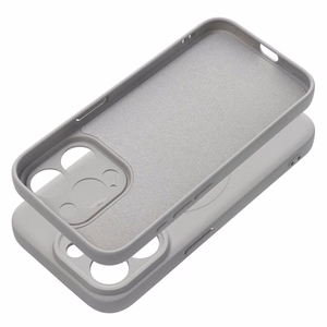 SILICONE MAG COVER dėklas telefonui suderinamas su MagSafe iPhone 15 Pro pilkas titano