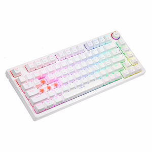 SAVIO PHENIX WHITE belaidė mechaninė klaviatūra, Gateron Red Pro, ABS