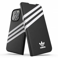 Adidas OR knygelės tipo dėklas PU iPhone 13 Pro / iPhone 13 – juodas ir baltas