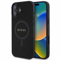 Dėklas telefonui Guess Saffiano Klasikinis Logotipas MagSafe iPhone 16 Plus - juodas