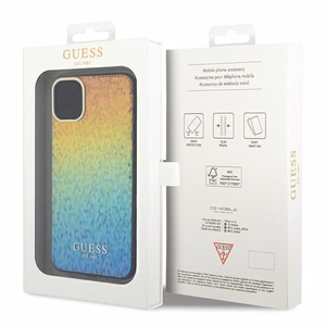 Guess IML Faceted Mirror Disco Iridescent dėklas telefonui iPhone 11 / Xr - įvairiaspalvis