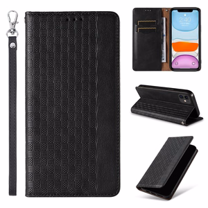 Magnetinis dirželio dėklas iPhone 12 piniginė + mini pakabukas juodas